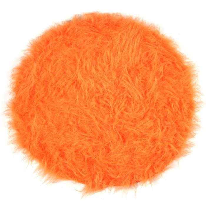 Tapis shaggy FLOKY rond orange Achat / Vente tapis