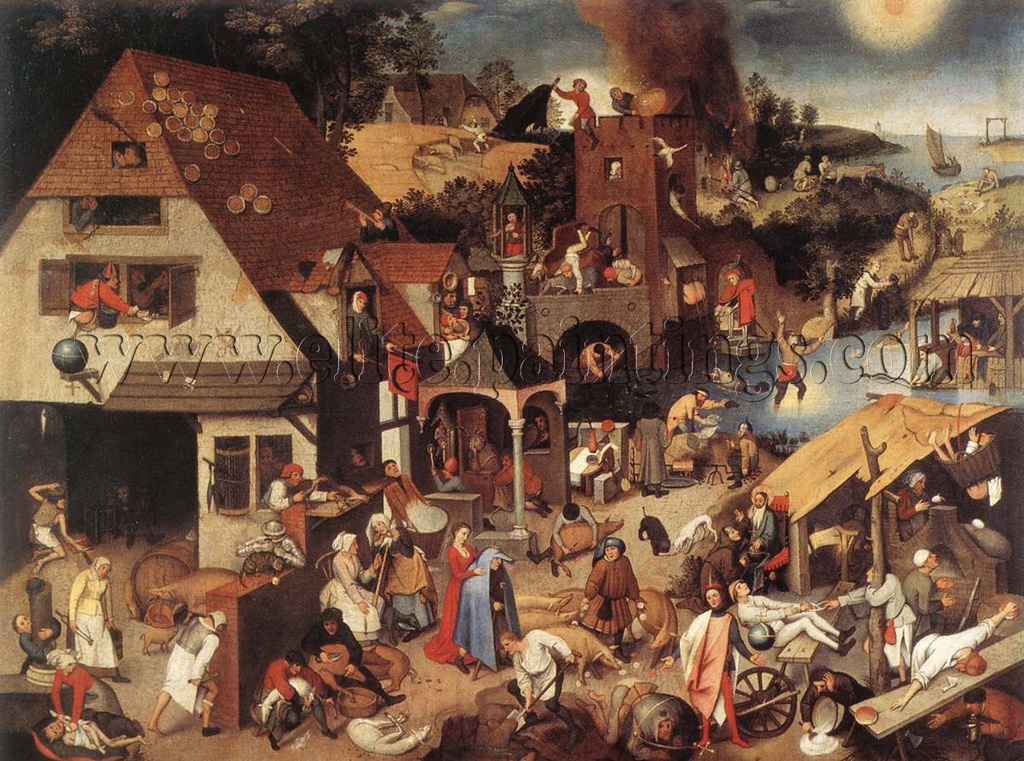 Bruegel Pieter THE Younger Proverbs Artista Quadro Opera Stampa S Tela
