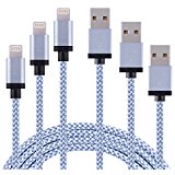 Lot de 3]TOPLUS Câble Lightning vers USB 1M Data Chargeur en Nylon