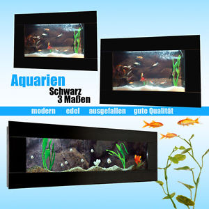 Wandaquarium Aquarium Nano Becken Wand Aquarium Komplett Set Schwarz