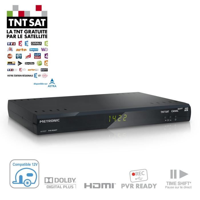 Terminal HD TNT SAT Sortie HDMI Port USB 2.0 Péritel Sortie