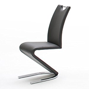 Meubles Chaise de salle à manger Design LYDIA coloris gris (Lot de