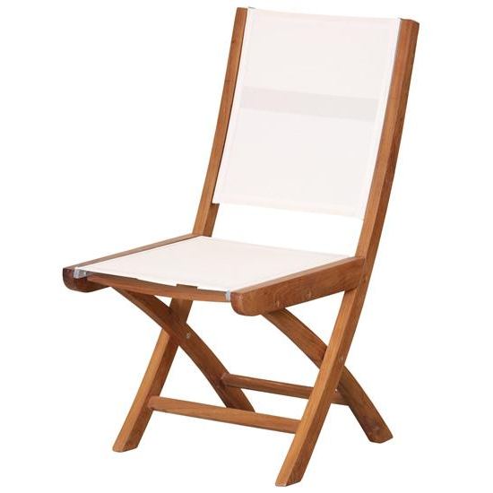 Chaise pliante en bois Teck et Batyline 47 cm