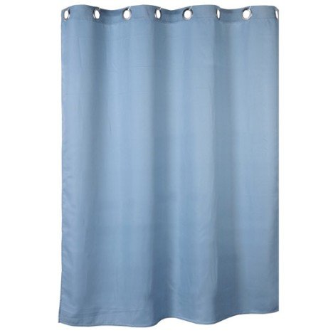 Rideau de douche en tissu l.180 x H.200 cm bleu baltique n°3, Abeille