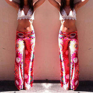 taille haute femme mode imprime fleurs sarouel harem longues pants