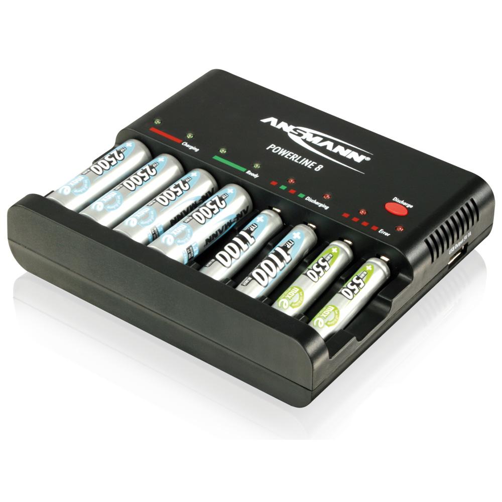 piles rechargeables AA/ AAA 8 ports de charge: Ansmann
