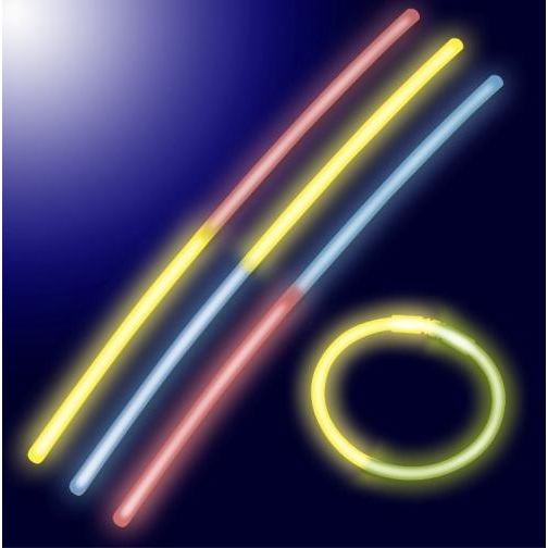 100 Batons Bicolores Lumineux Fluorescents Achat / Vente 100 Batons