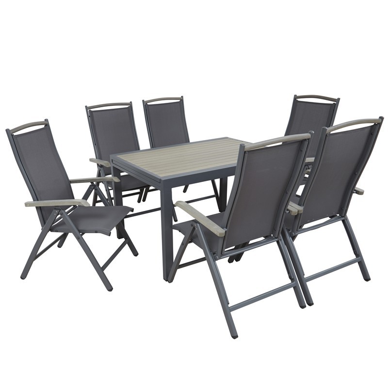 Table de jardin extensible 8 places et 6 chaises