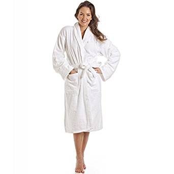 Peignoir de bain de luxe coton femme blanc