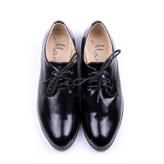 Chaussures en PU Derby Femme à Oxford Noir Noir Noir Achat / Vente