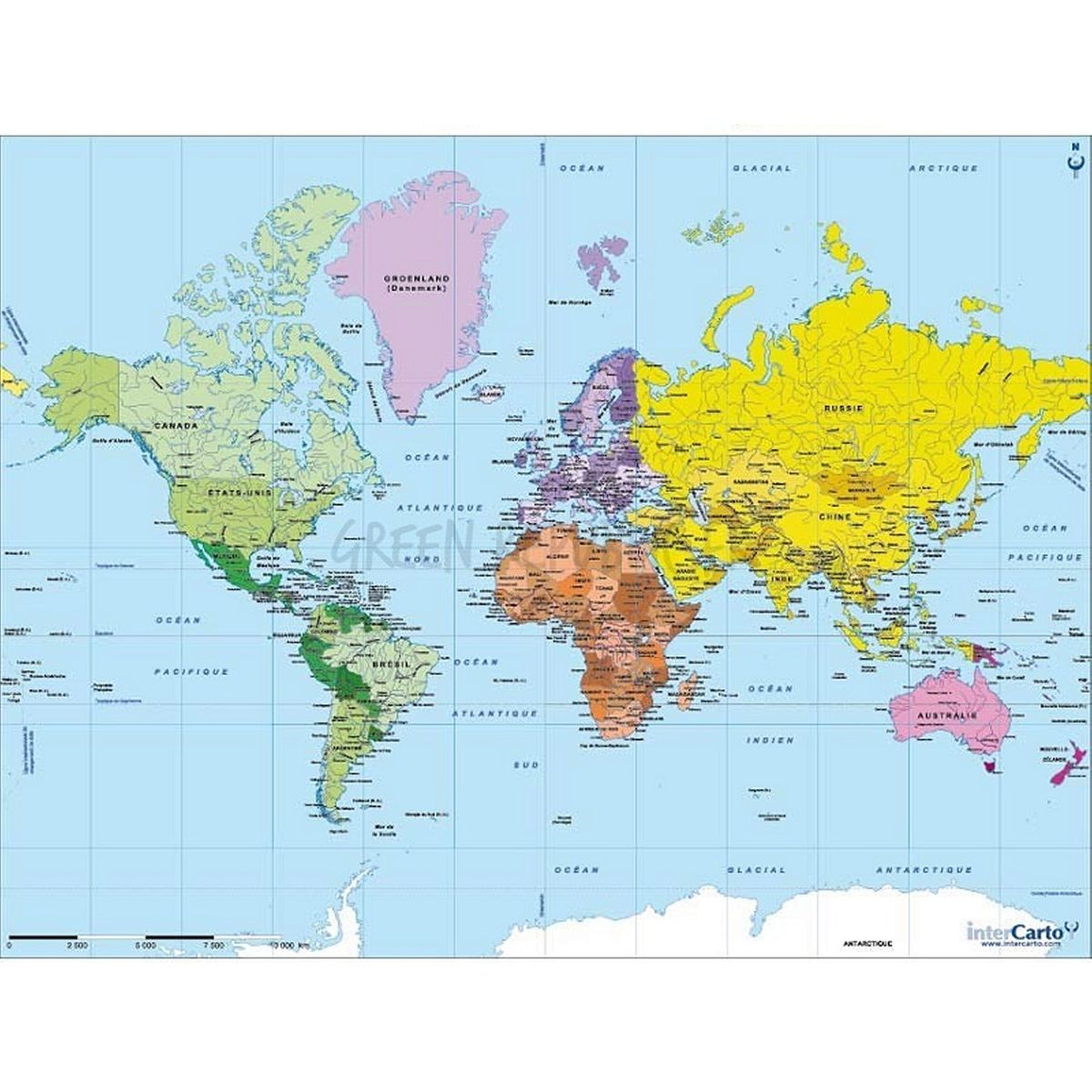 Puzzle en bois Art Maxi 50 pièces Géographie : Carte du monde