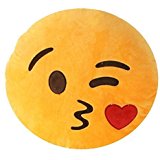Icône Emoji Emoticône Smiley Jaune Ronde Coussin de Canapé