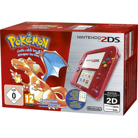 Nintendo 2DS Rouge Transparente + Pokémon Rouge pré installé