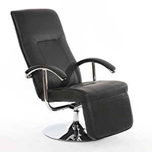 Fauteuil relax / chaise longue Apia II, rotatif, simili cuir, noir