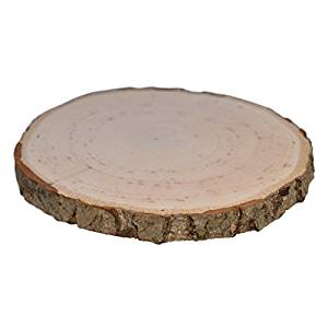 Planche en bois ronde avec écorce à peindre, décorer ou