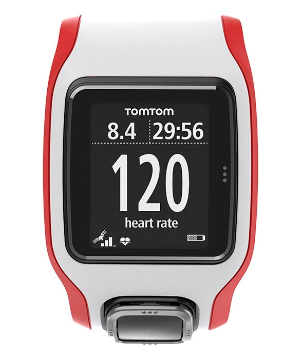 TomTom Montre GPS Runner Cardio Blanc/Rouge (1RA0.001.01)