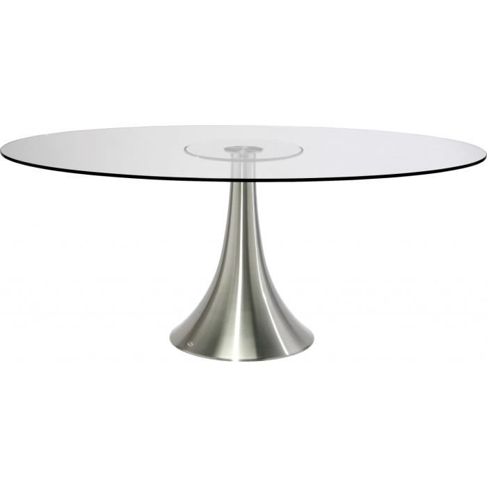 manger Table design ovale Loft alu? Alu, verre, métal