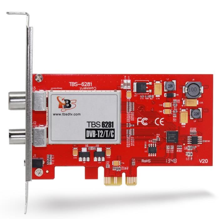 TBS6281 DVB T/T2 double tuner Carte récepteur décodeur , avis et