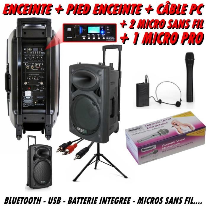 Ibiza Port12VHF BT Sono portable 30 cm (12″) USB SD AUX MP3 Bluetooth