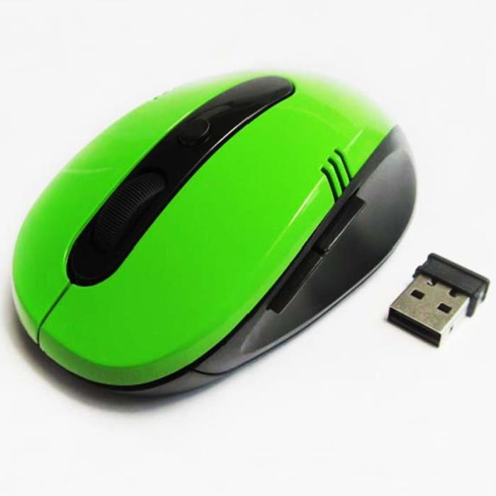 souris 2.4G sans fil Gaming Mouse Optical Mouse vert Prix pas cher