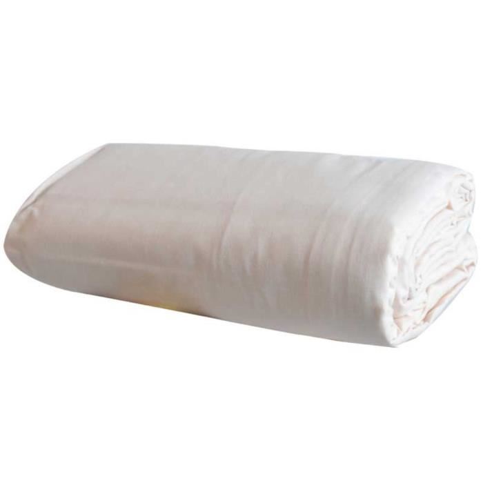 Drap housse en coton 200×200 cm couleur ivoire Drap housse en coton