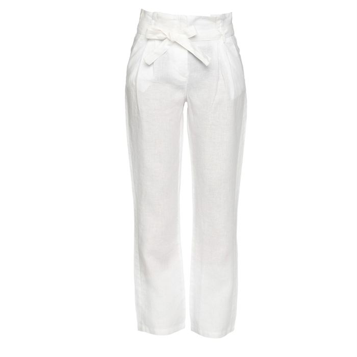 BAKAJOO Pantalon Femme 100% Lin Blanc. Achat / Vente pantalon