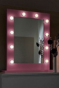 Miroir Diamond X Collection Maquillage Star Hollywood Theatre Rose LED