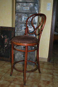 Tabouret chaise haute bistrot bois courbé THONET