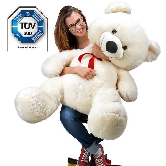 peluche géante Teddy Bear 100cm Blanc Achat / Vente peluche