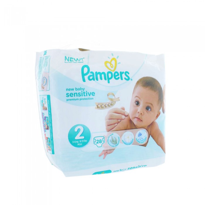 PAMPERS NEW BABY SENSITIVE PREMIUM PROTECTION 3 6KG 28 COUCHES