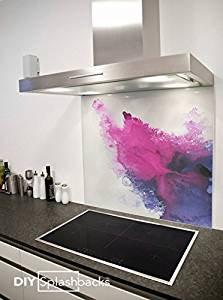 Crédence de cuisine en Verre Imprimé Aquarelle Violette 90cm x 75cm