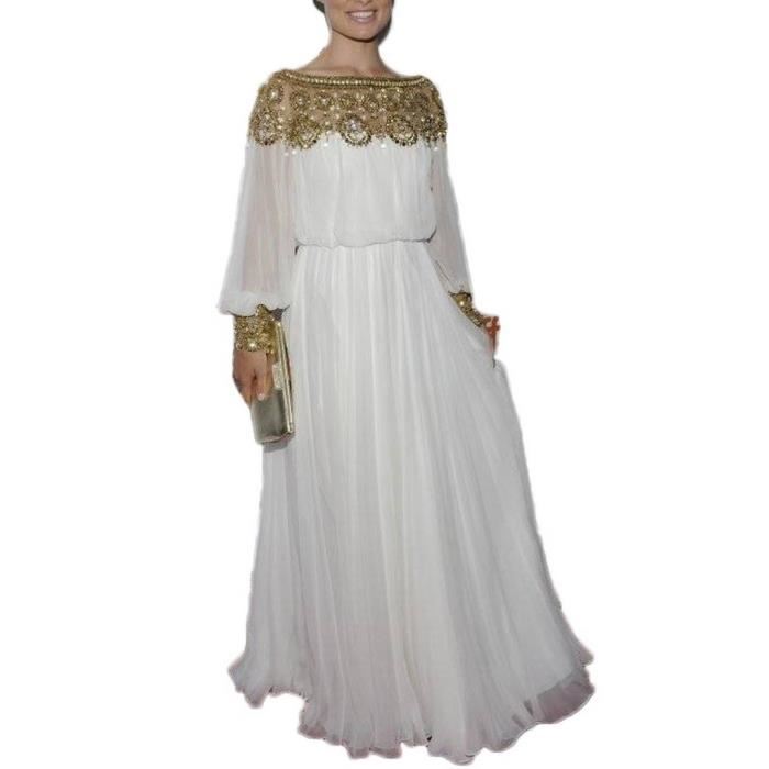 Robe Longue Femme Princesse Fée Cérémonie Mariage Blanc Achat