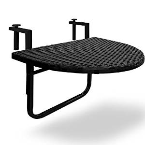 Table de balcon tablette suspendue 60 x 40,5 en polyrotin rabattable
