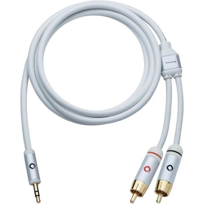 Câble connectique Câble 2 RCA mâles / 1 jack 3,5 mm Oehlbach 1,5