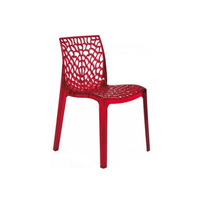Chaise rouge transparente Gruyer Achat / Vente chaise Plexiglas
