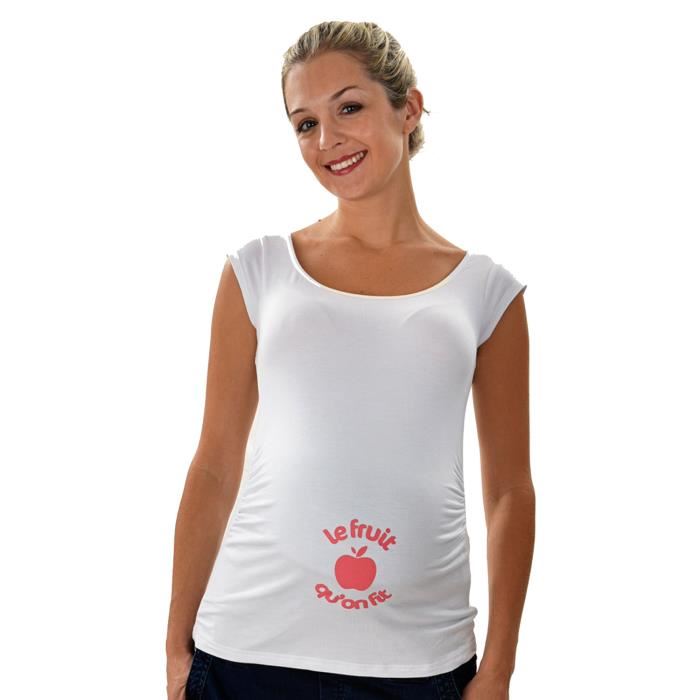 shirt grossesse maternité blanc Blanc Achat / Vente t shirt