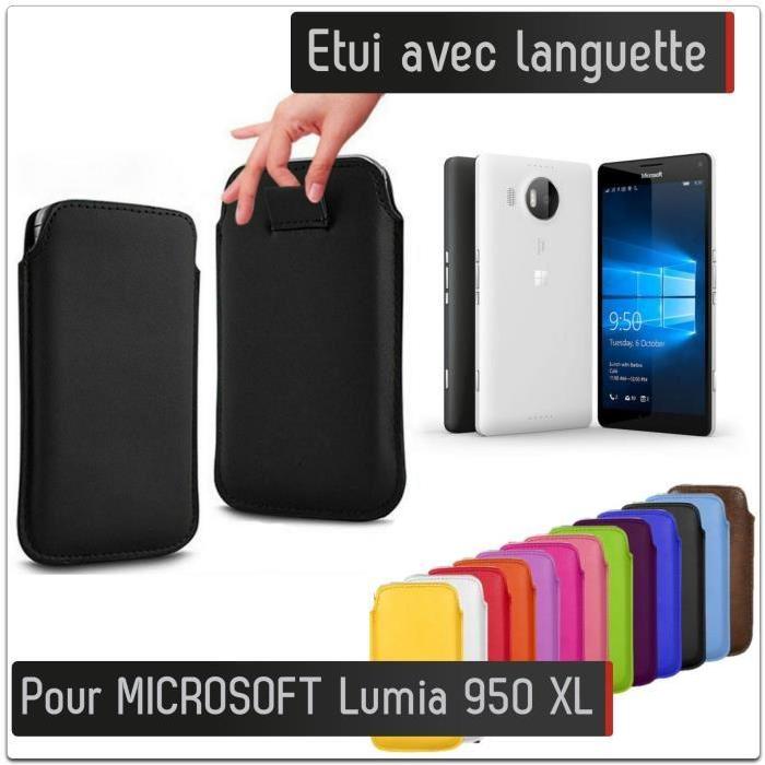 Pochette avec languette MICROSOFT Lumia 950 XL Nokia Pull up Etui