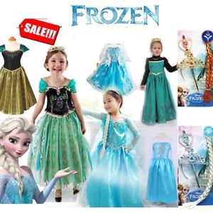 Costume La Reine des Neiges Frozen Elsa Anna Enfant Fille jupe