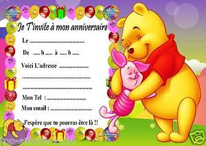 5 cartes invitation anniversaire Winnie l’ourson 05