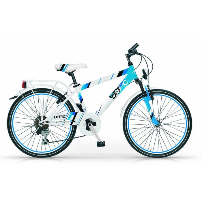 Vélo enfant District 24 pouces (Blanc / Bleu) Prix pas cher