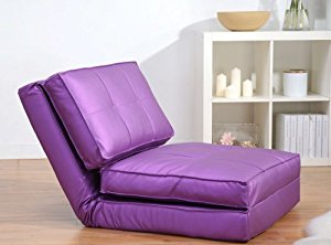 fauteuil chauffeuse convertible en lit d’appoint lila violet