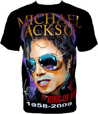 MICHAEL JACKSON ‘KING OF POP’ 1958 2009 T SHIRT ‘HIStory Tour/ Silver