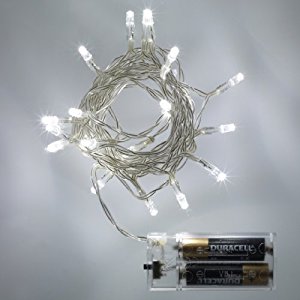 Guirlande Lumineuse à Piles avec 20 LED Blanches de Lights4fun