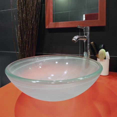 Vasque à poser verre Diam.39.5 cm transparent Luna |