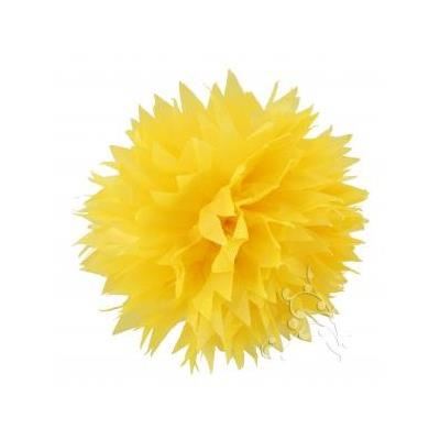 Pompon papier de soie fleur jaune vif Achat / Vente objet décoratif