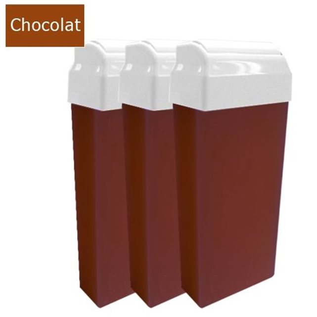 Lot de 3 recharges cartouches cire épilation chocolat couleur unique