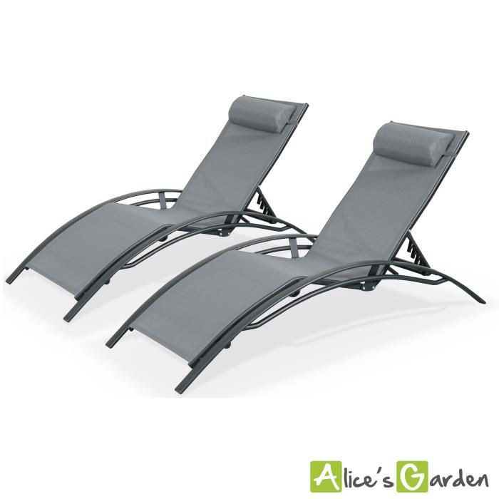 transats en aluminium et textilène louisa Achat / Vente chaise