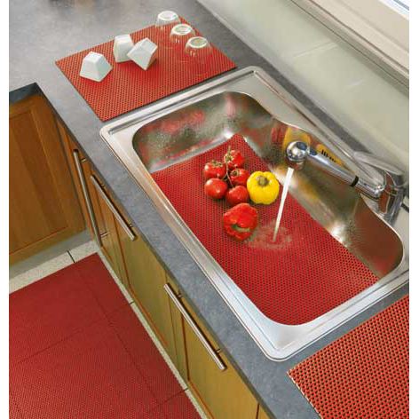 égouttoir à vaisselle TUBULO rouge Tapis égouttoir à vaisselle