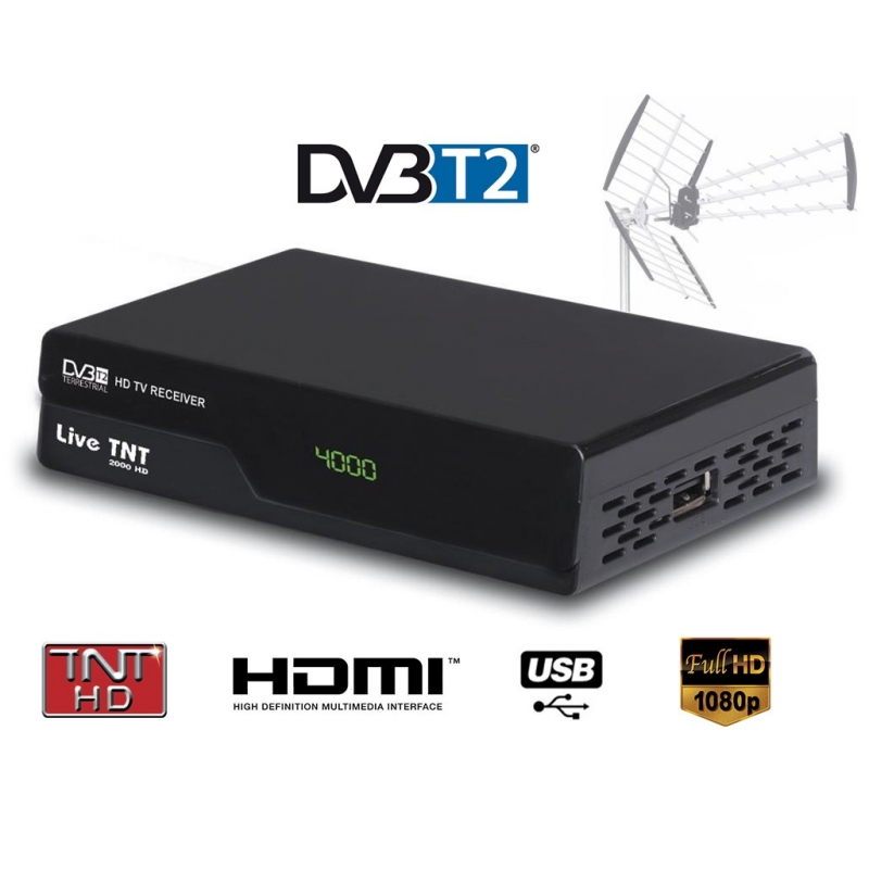 LIVE TNT 2000 DVB T2 démodulateur récepteur terrestre TNT HD