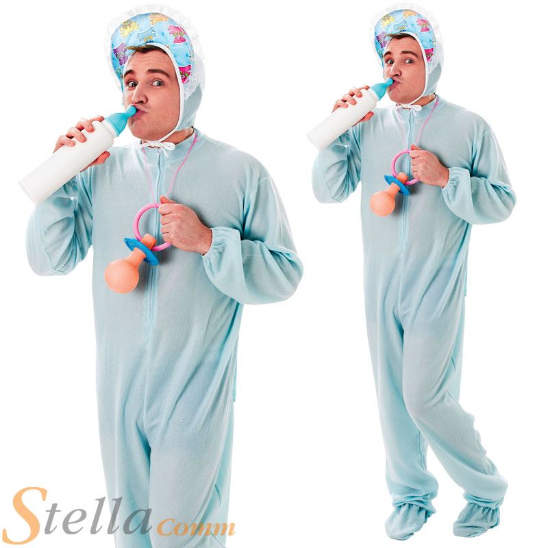 Homme Bleu Grenouillère Bébé Pyjama Combinaison Déguisement